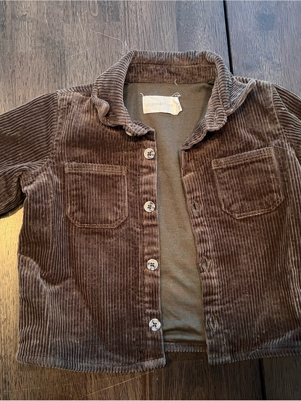 Children's Brown Corduroy Button-Front Jacket